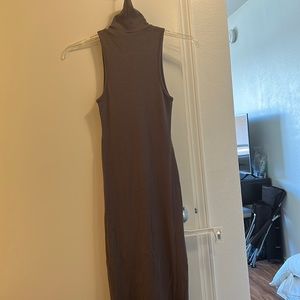 Zara grey maxi dress, with turtle neck no shoulders dress, very comfortable